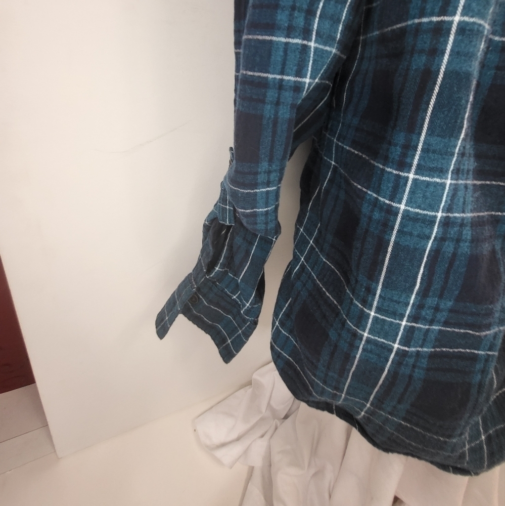 Wind River Plaid Long Sleeve Collared Blouse - Picture 7 of 11